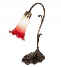 Meyda White 251845 - 15" High Seafoam/Cranberry Tiffany Pond Lily Accent Lamp