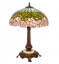 Meyda White 251964 - 23" Wide Tiffany Cabbage Rose Table Lamp