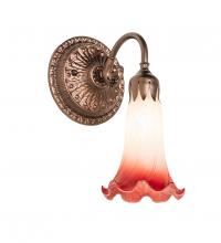 Meyda White 253601 - 5" Wide Pink/White Pond Lily Victorian Wall Sconce