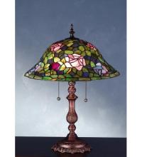 Meyda White 28406 - 19"H Tiffany Rosebush Table Lamp