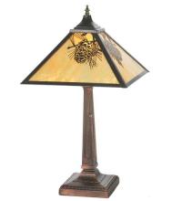 Meyda White 32789 - 23" High Winter Pine Mission Table Lamp