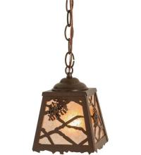 Meyda White 50940 - 6"Sq Spruce Pine Mini Pendant