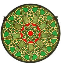 Meyda White 51527 - 20"W X 20"H Knotwork Trance Medallion Stained Glass Window