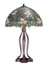 Meyda White 52172 - 30"H Trillium & Violet Table Lamp