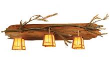 Meyda White 52385 - 38" Wide Pine Branch Valley View 3 LT Vanity Light