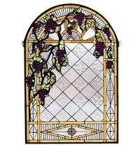 Meyda White 66048 - 24"W X 36"H Grape Diamond Trellis Stained Glass Window