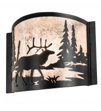 Meyda White 66271 - 12" Wide Elk at Lake Wall Sconce