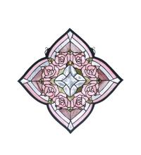 Meyda White 72642 - 20"W X 20"H Ring of Roses Stained Glass Window