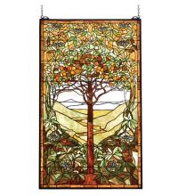 Meyda White 74065 - 29"W X 48"H Tiffany Tree of Life Stained Glass Window