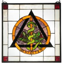 Meyda White 77820 - 18"W X 18"H Dentistry Stained Glass Window