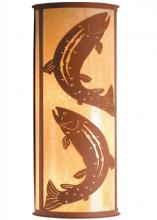 Meyda White 77854 - 13"W Leaping Trout Wall Sconce