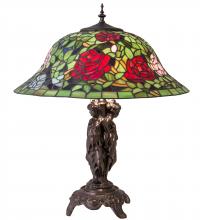 Meyda White 78364 - 24" High Tiffany Rosebush Table Lamp