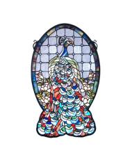 Meyda White 79806 - 12"W X 19"H Peacock Profile Stained Glass Window