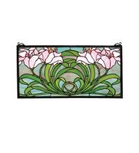 Meyda White 79950 - 22"W X 11"H Calla Lily Stained Glass Window