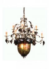 Meyda White 99238 - 34"W Greenbriar Oak 9 LT Chandelier