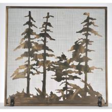 Meyda White 99766 - 34"W X 33"H Tall Pines Fireplace Screen